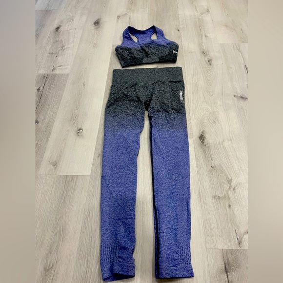Rare Gymshark Set Leggings & Sports Bra in Ombré purple and black - Picture 3 of 3